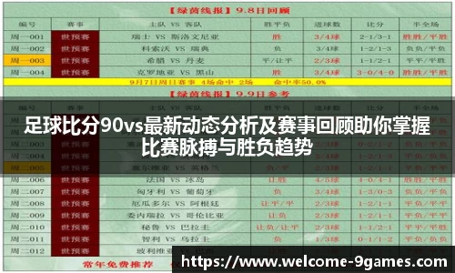 足球比分90vs最新动态分析及赛事回顾助你掌握比赛脉搏与胜负趋势
